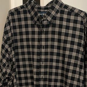 Ralph Lauren black plaid LS button down shirt